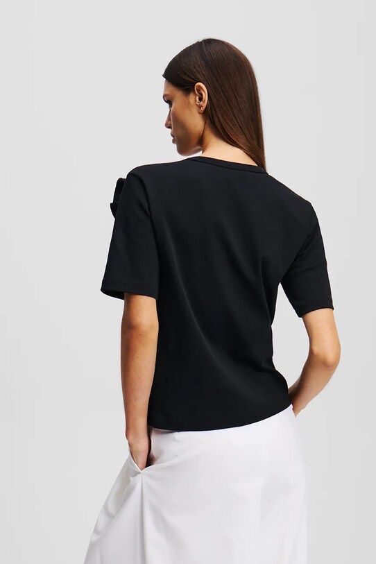 Бавовняна футболка Karl Lagerfeld A2W17110 чорний SS25