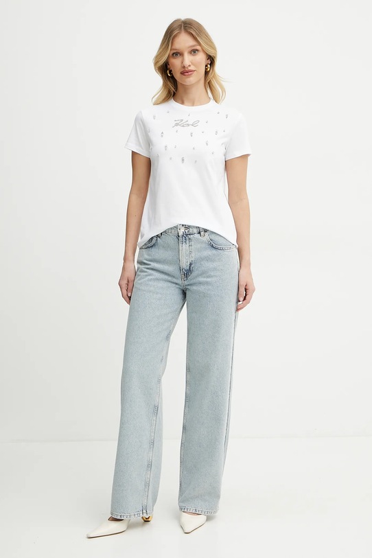Karl Lagerfeld t-shirt bawełniany A2W17120 biały SS25