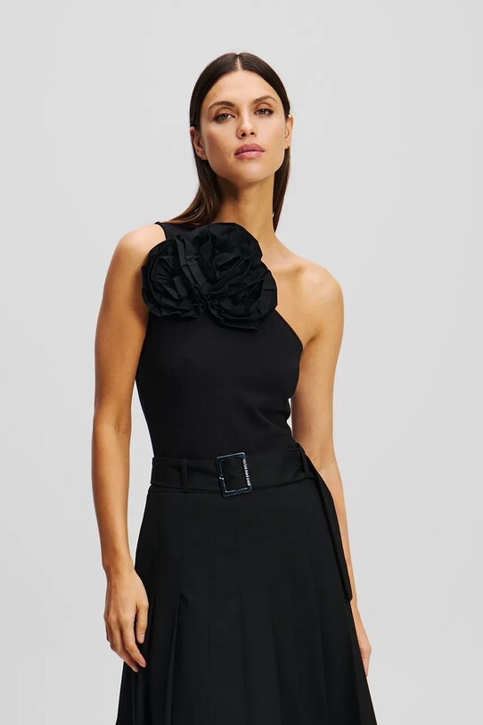 Karl Lagerfeld body bawełniane bawełna czarny A2W17005