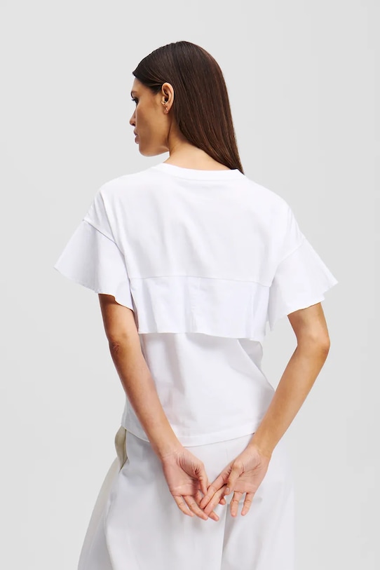 Karl Lagerfeld tricou din bumbac A2W17063 alb SS25