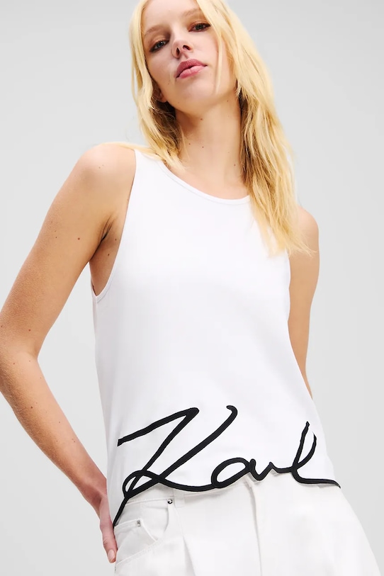 Oblečení Bavlněný top Karl Lagerfeld A2W17066 bílá