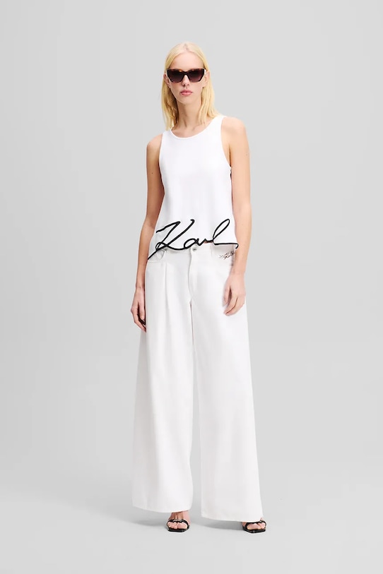 Bavlněný top Karl Lagerfeld bílá A2W17066