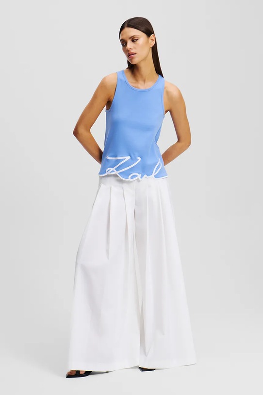 Karl Lagerfeld top bawełniany niebieski A2W17066