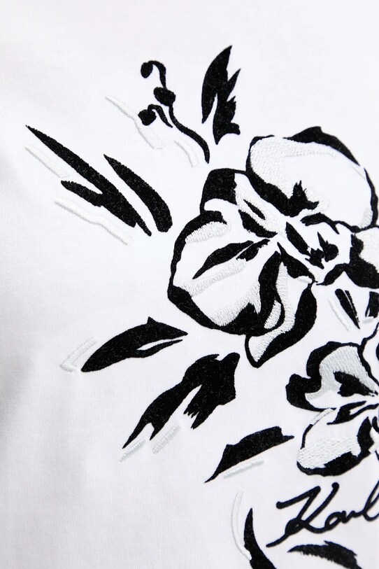 Bavlnené tričko Karl Lagerfeld A2W17058 biela