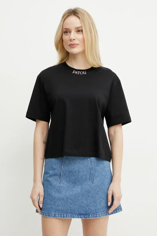 Patou t-shirt in cotone semplice nero JE1359999