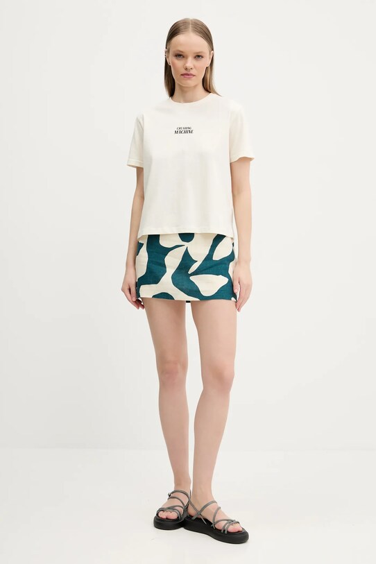 Kaotiko t-shirt bawełniany AQ019.01.M002 beżowy SS25