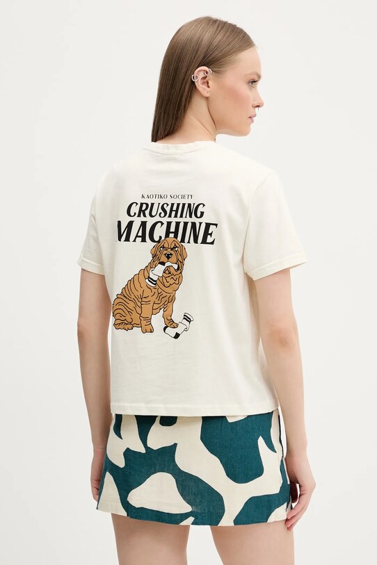 Odzież Kaotiko t-shirt bawełniany AQ019.01.M002 beżowy