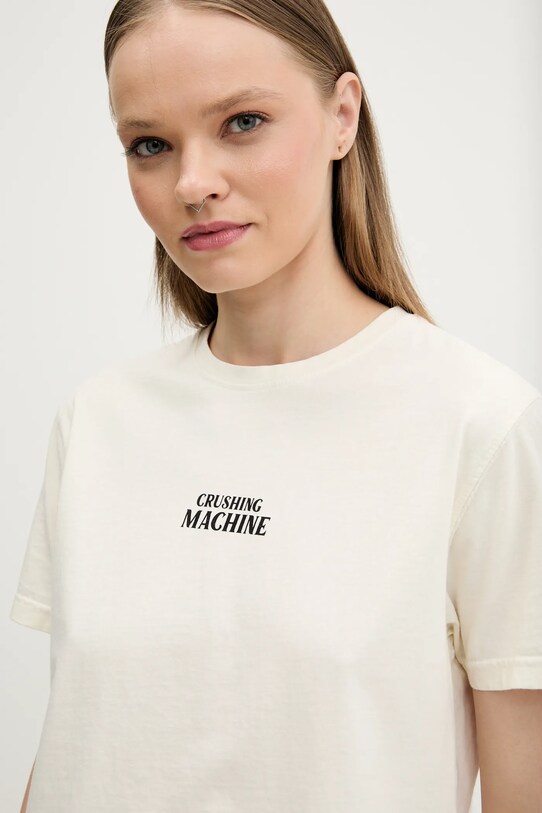 Kaotiko t-shirt bawełniany beżowy AQ019.01.M002