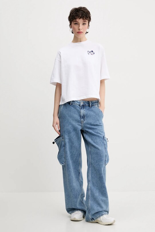 Kaotiko tricou din bumbac AQ056.01S.M002 alb SS25