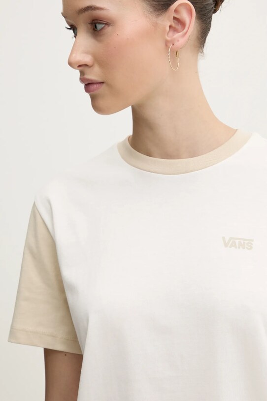 Vans t-shirt bawełniany beżowy VN000JDKD0D1