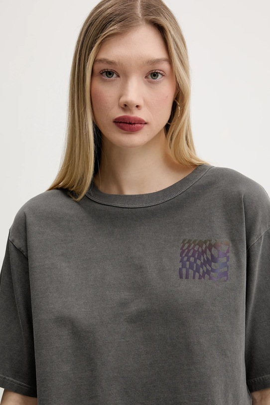 Vans tricou din bumbac gri VN000M7ABLK1