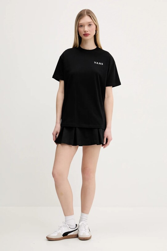 Bavlnené tričko Vans VN000MCFBLK1 čierna SS25