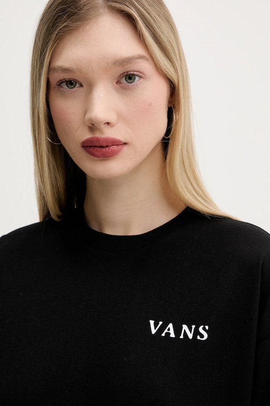 Vans tricou din bumbac negru VN000MCFBLK1