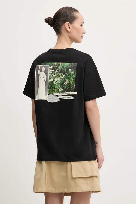 Vans tricou din bumbac print negru VN000MCGBLK1