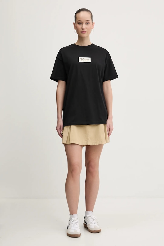 Vans tricou din bumbac VN000MCGBLK1 negru SS25