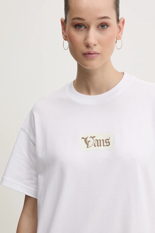 Vans tricou din bumbac alb VN000MCGWHT1