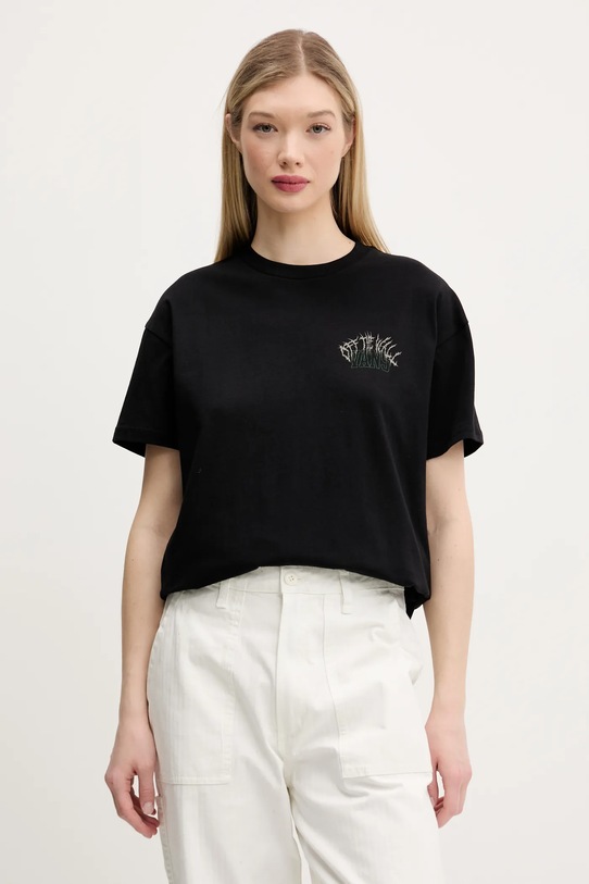 Bavlnené tričko Vans relaxed čierna VN000MCNBLK1