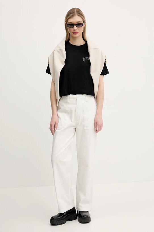 Bavlnené tričko Vans VN000MCNBLK1 čierna SS25