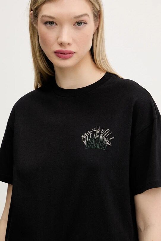 Vans tricou din bumbac negru VN000MCNBLK1
