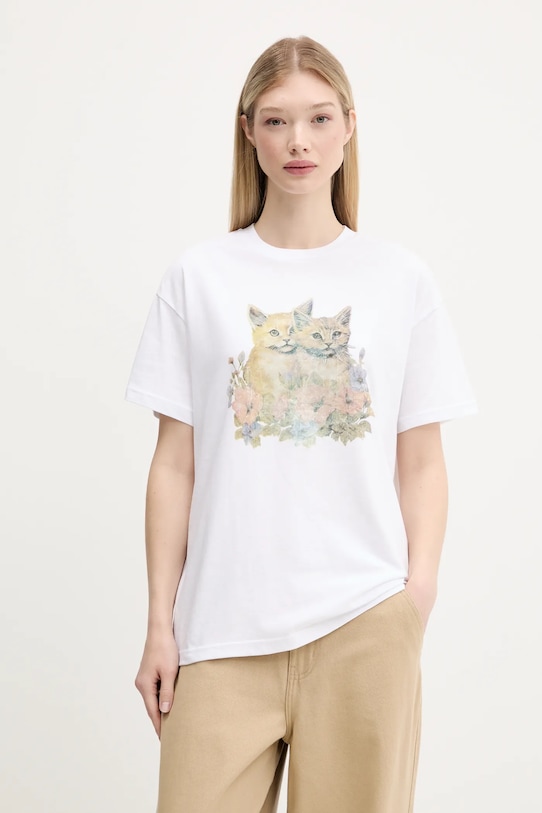 Vans t-shirt bawełniany nadruk biały VN000MD2WHT1