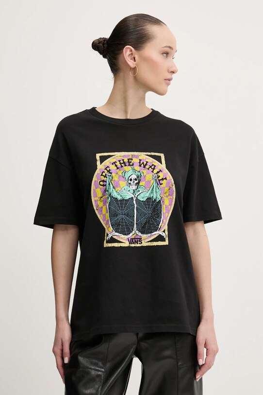Vans t-shirt bawełniany nadruk czarny VN000NXFBLK1