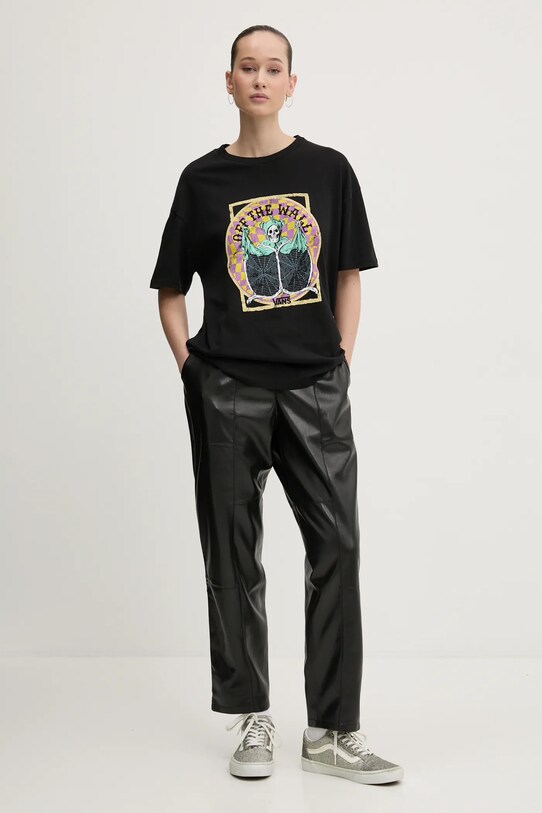 Vans t-shirt bawełniany VN000NXFBLK1 czarny SS25