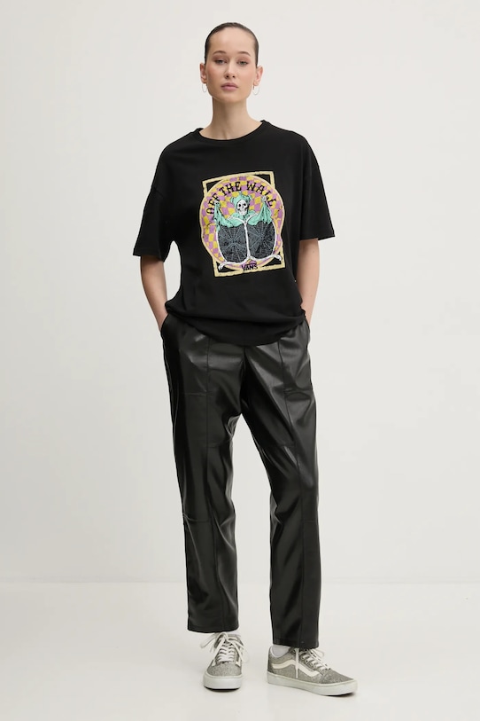 Vans tricou din bumbac VN000NXFBLK1 negru SS25