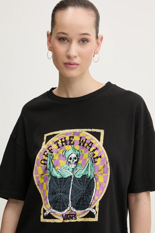 Vans tricou din bumbac negru VN000NXFBLK1