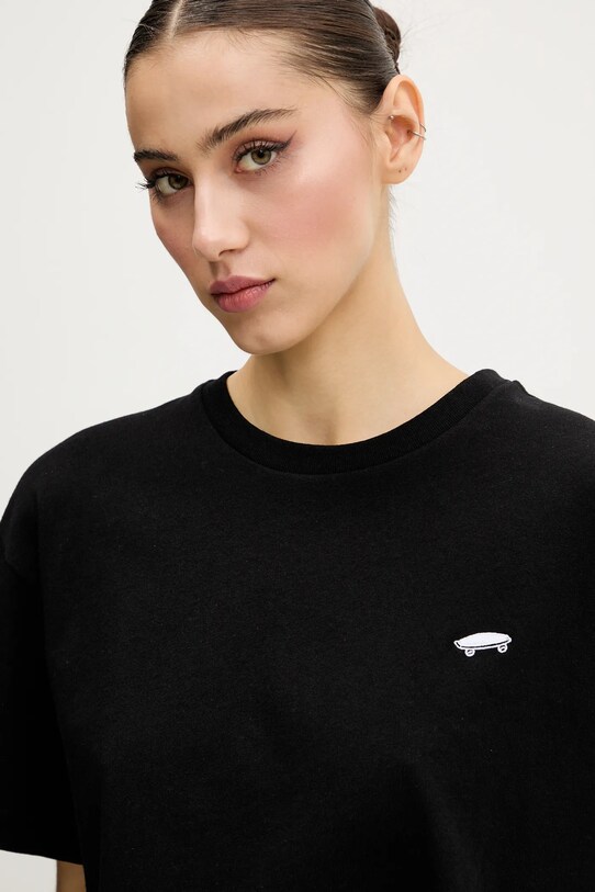 Vans tricou din bumbac negru VN000P5QBLK1