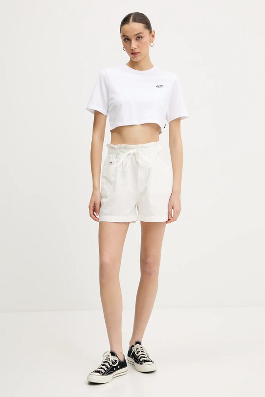 Памучна тениска Vans VN000P5VWHT1 бял SS25