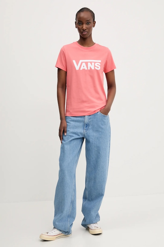 Vans t-shirt bawełniany VN0A3UP4D6Z1 pomarańczowy SS25