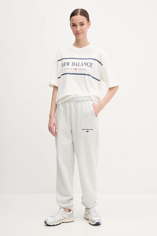 Bavlnené tričko New Balance WT51910SST béžová SS25