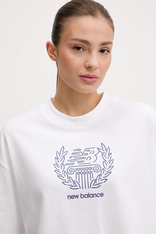 New Balance t-shirt bawełniany biały WT51935WT
