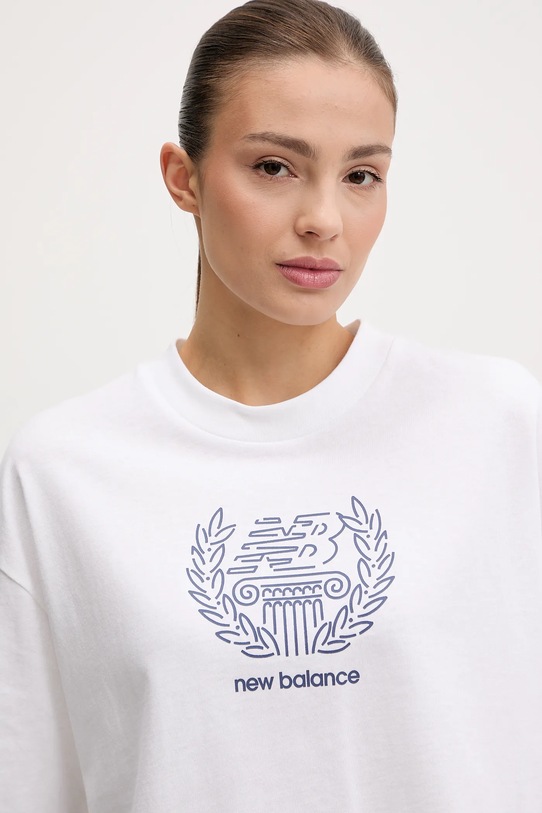 Bavlněné tričko New Balance bílá WT51935WT