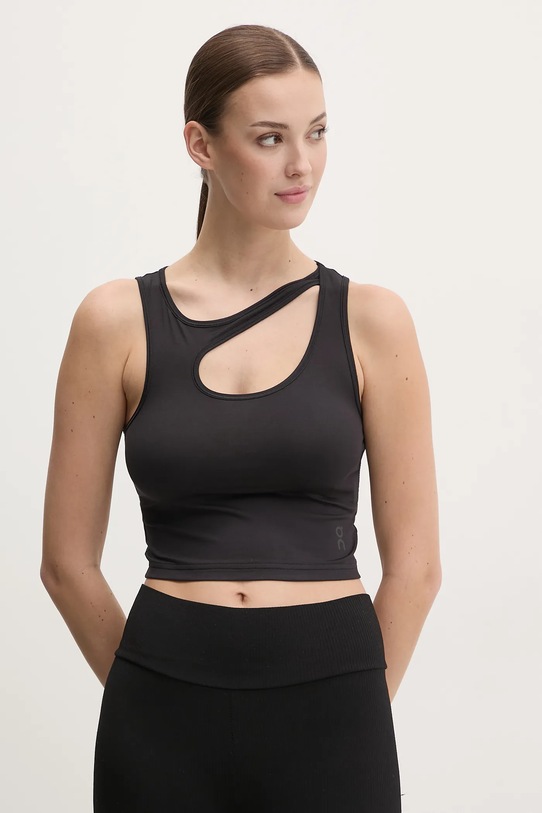 ON running top treningowy Studio z elastanem czarny 1WF10570553