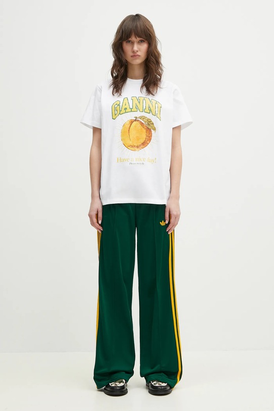 GANNI maglietta in cotone Basic Jersey Peach Relaxed T3529 bianco