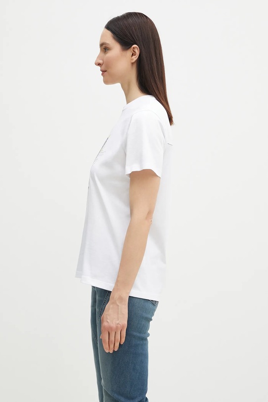 GANNI cotton t-shirt Basic Jersey Kittens Relaxed T4060 white SS25