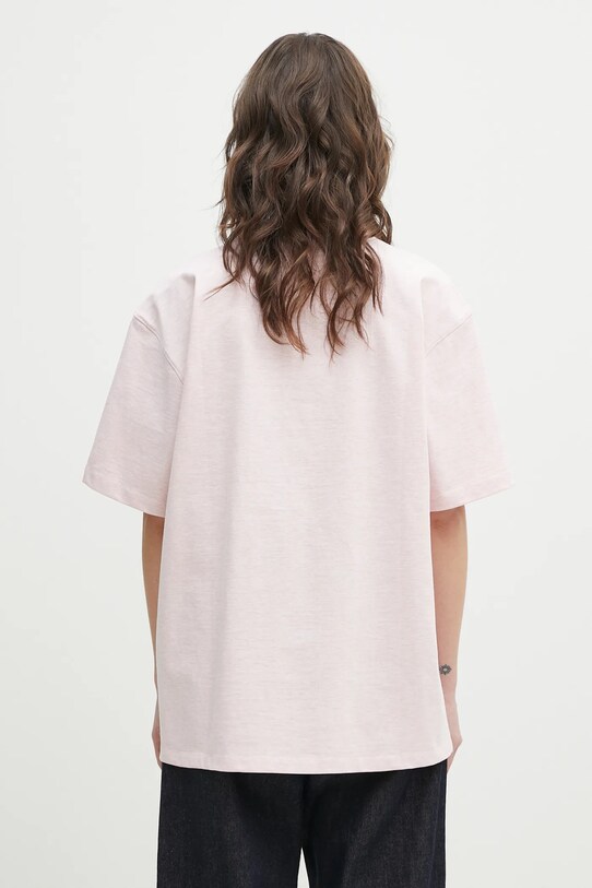 Odzież GANNI t-shirt bawełniany Heavy Cotton Drop Shoulder Heart T4090 różowy