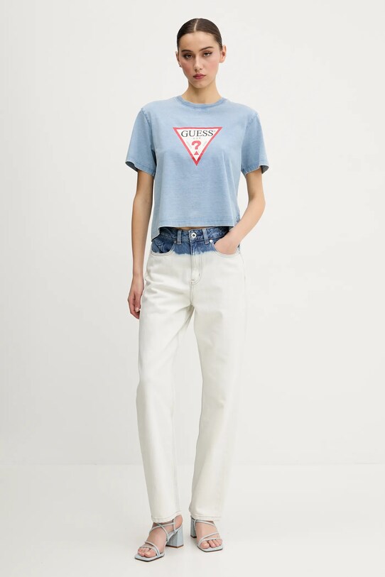 Guess Jeans t-shirt bawełniany W5GI20.KCTG1 niebieski SS25
