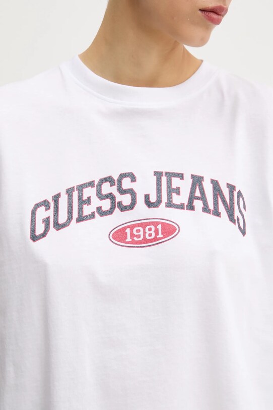 Bavlněné tričko Guess Jeans bílá W5GI21.K8HM0