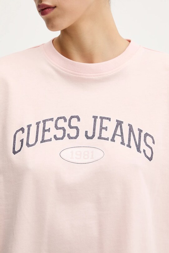 Bavlněné tričko Guess Jeans růžová W5GI21.K8HM0