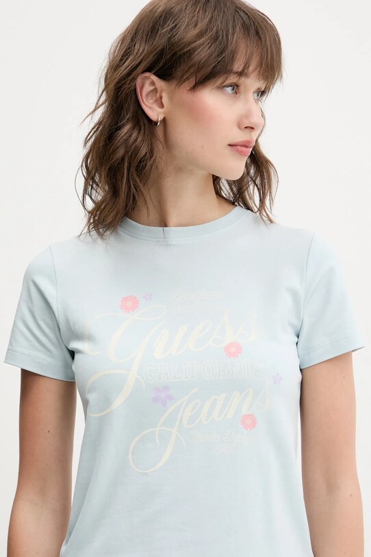 Guess Jeans tricou albastru W5GI24.J1314