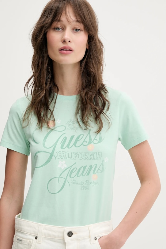 Tričko Guess Jeans zelená W5GI24.J1314