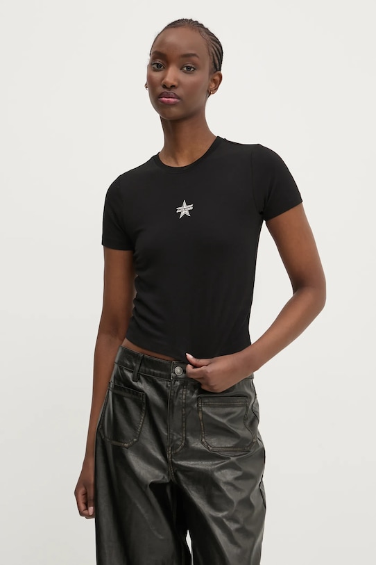Guess Jeans t-shirt z elastanem czarny W5GI38.J1314