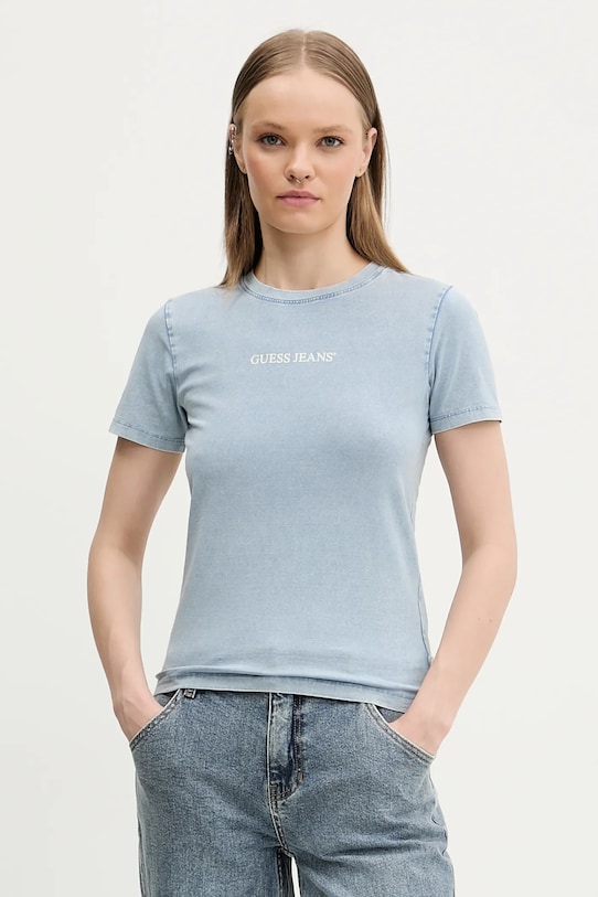 Guess Jeans tricou din bumbac print albastru W5GI41.KCTL1