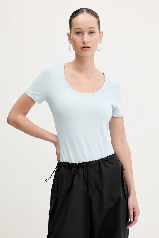 Guess Jeans body imprimeu albastru W5GP25.J1314
