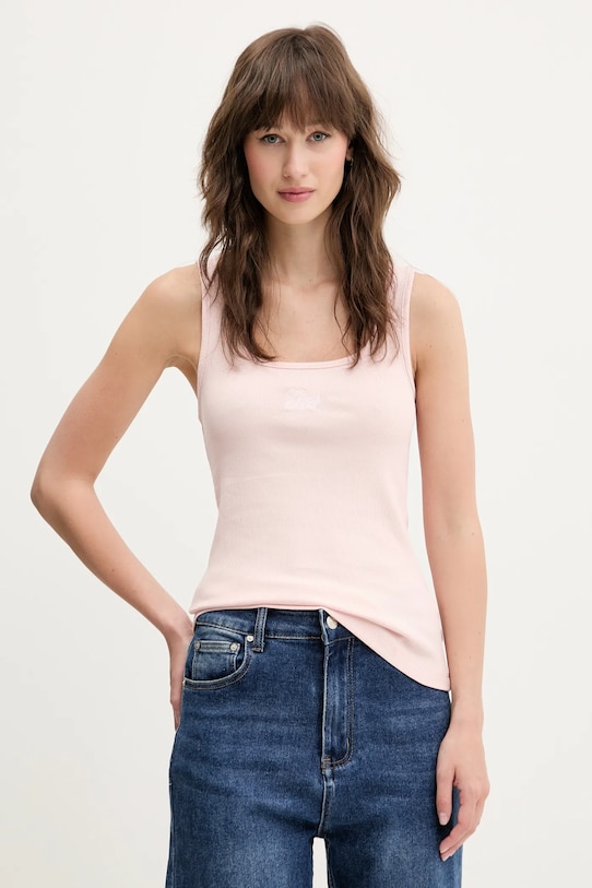 Guess Jeans top elasztánnal rózsaszín W5GP26.KA0H1