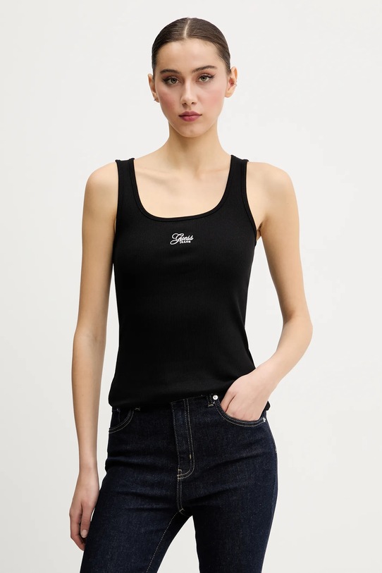 Топ Guess Jeans с эластаном чёрный W5GP26.KA0H1