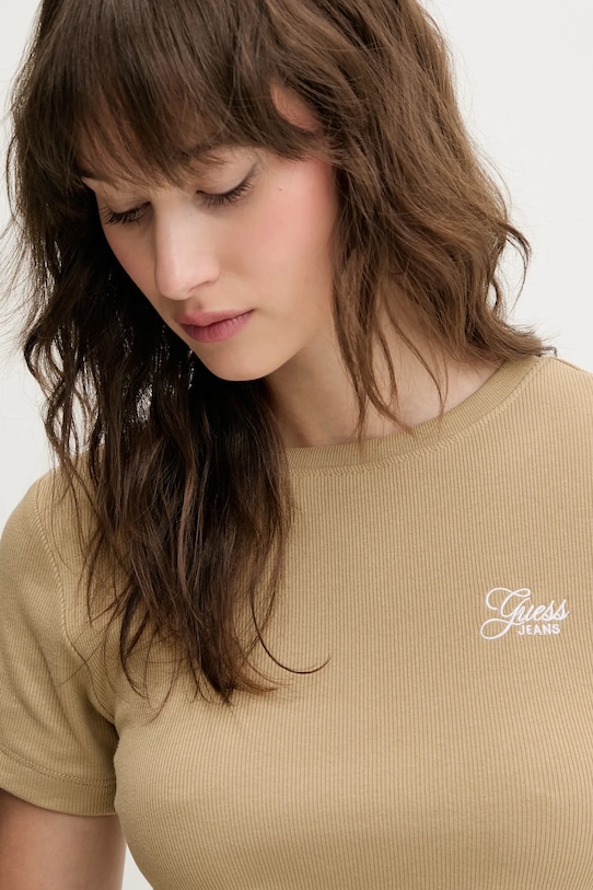Oblečení Tričko Guess Jeans W5GP62.KA0H1 béžová