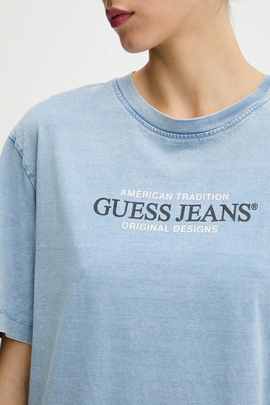 Guess Jeans t-shirt bawełniany niebieski W5GI28.KCTG1